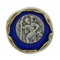 Méd. Aimantée - St Christophe - 33 mm - Email bleu