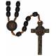 Chapelet Saint Benoît sur corde en bois noir 46 cm