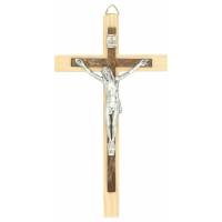 Croix Murale - 15 cm - Bois Brun 2 Tons
