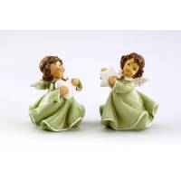 Engel met hart/ster groen 10 cm 