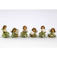 Engel met hart/ster/lantaarn groen 4 cm 
