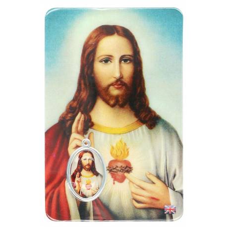 Carte-Méd-Prière - Sacré Coeur / Notre Père - Anglais