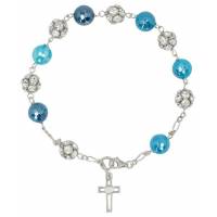 Bracelet-Dizainier Argent Rhodié Agathe striée 8 mm