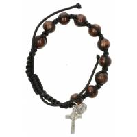 Armband/koord - H Benedictus - hout bruin (4 kleuren) 