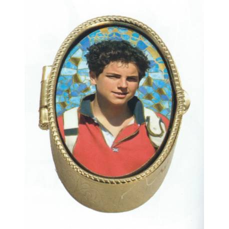 Pillendoosje - Carlo Acutis - Mozaiek - Ov52x36mm 