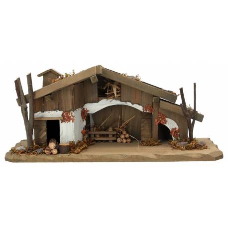 Cabane vide pour personnages de crèche de 6 cm (33x12x13,5cm)