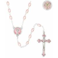 Chapelet - Rose irisé - Bte Communion