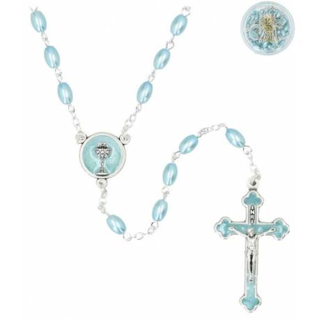 Chapelet - Bleu irisé - Bte Communion