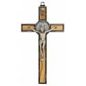 Croix St Benoît 13 X 7 cm - Métal et bois d'olivier