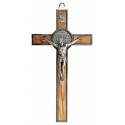Croix St Benoît 19 X 10 cm - Bois d'Olivier / Métal