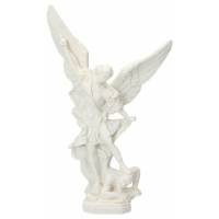 Statue 30 cm - Albâtre + Or - Saint Michel