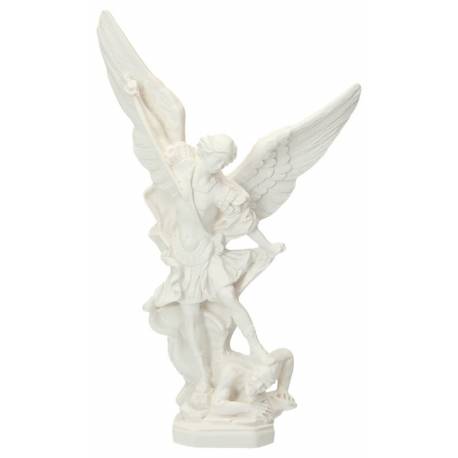 Beeld 30 cm - Alabaster + Goud - Heilige Michael 