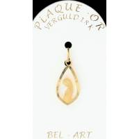 Médaille Plaqué-or Vierge ajourée 17 X 10 mm