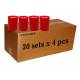 Carton de 120 Bougies 36H-Rouge - 4/Set-30 Sets/Ctn
