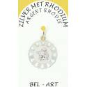 Médaille Argent Rhodié - Ange 20 mm