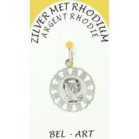 Médaille Argent Rhodié - Vierge priante 20 mm