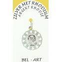 Médaille Argent Rhodié - Vierge priante 20 mm