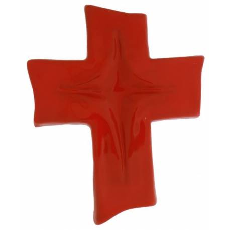 Kruisje Keramiek 14 X 11 cm Rood 