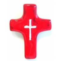 Croix Céramique 11 X 8 cm Rouge