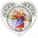 Médaille aimantée Coeur Saint Christophe 30 mm