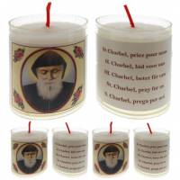 Set De 4 Bougies St Charbel Transparent
