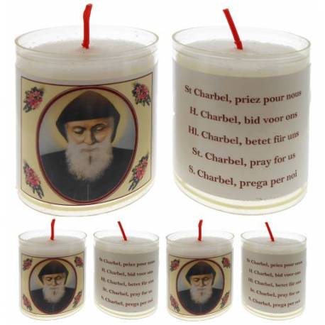Set 4 Kaarsen St Charbel Doorzichtig 
