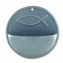 Benitier Ceramique 8.5 X 10 Cm Gris Mat Poisson