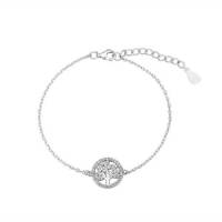 Armband levensboom zilver met strass 