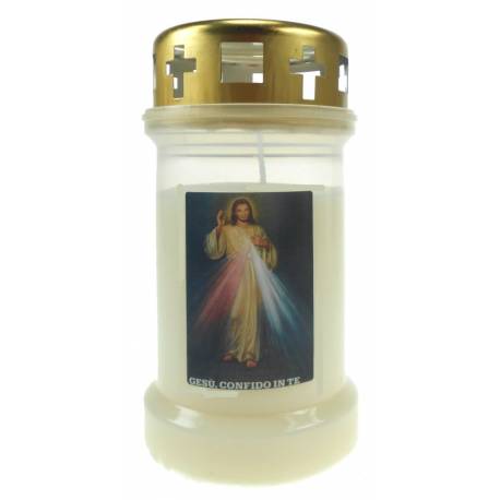 Bougie 3J / CD / blanc / Christ Miséricordieux
