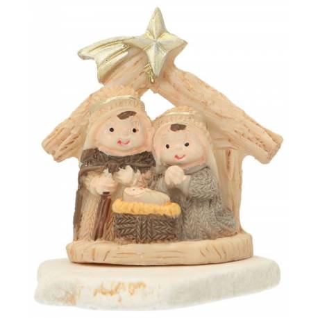 Mini kerststalletje op steen 7 cm 