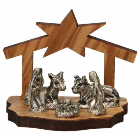 Kerststal - Stal + Ster - 6 X 4,5 X 5 cm 