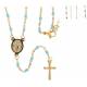Ketting Olv van Guadelupe medaille + kruis verschillende kleuren 