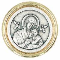 Médaille aimantée Perpétuel Secours 30 mm avec bords dorés