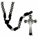 Chapelet sur paracorde Hématite Croix St Benoît