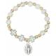 Bracelet sur élastique Roses argentées + Croix