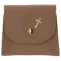 Etui Chapelet Cuir - 8 X 7 cm - Naturel