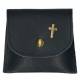 Etui Chapelet Cuir - 8 X 7 cm - Noir