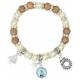 Armband op elastiek+Prentje BX+Doosje-div kleur. 