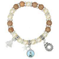 Armband op elastiek+Prentje BX+Doosje-div kleur. 