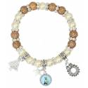 Armband op elastiek+Prentje BX+Doosje-div kleur. 