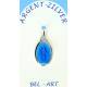 Médaille Argent - Miraculeuse - 17 mm - Email Bleu
