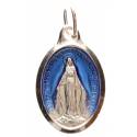 Medaille 25 mm Wonderbare ovaal email blauw 