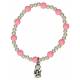 Bracelet s/élast avec ange - Rose