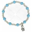 Bracelet sur élastique avec ange turquoise