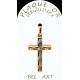 Croix Plaqué-or striée 25 X 17 mm