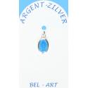 Médaille Argent - Miraculeuse - 10 mm - Email Bleu