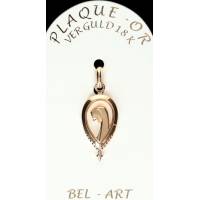 Medaille Plaqué-or Opengewerkte Maria / druppel 20 X 11 mm 