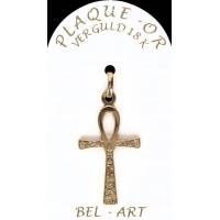 Croix Plaqué-or 27 X 17 mm Hiéroglyphes