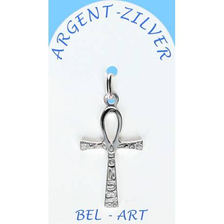 Croix Argent 27 X 17 mm Hiéroglyphes