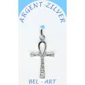 Croix Argent 27 X 17 mm Hiéroglyphes